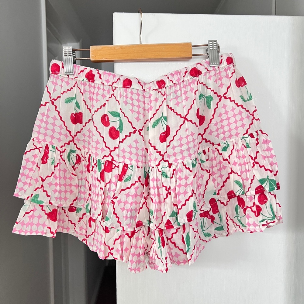 Peter Alexander Pink Cherry Patterned Ruffle Shor… - image 2